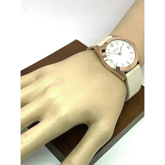 DKNY Women\'s Watch NY2877 Nolita Quartz Silver Dial Rose Gold 34mm Tan L… main image 5
